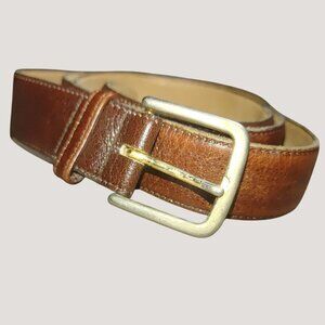 Dress Belt Swank Genuine Full-Grain Leather Mens Brass Buckle Size 40 Vintage